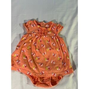 Child of Mine by Carters Baby Girl Coral Bird Print Bodysuit Dress 18M